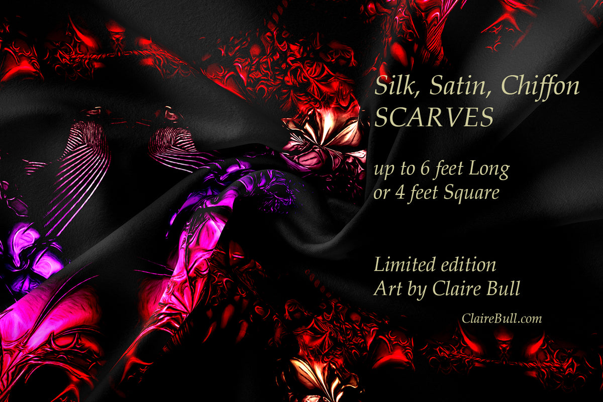 Square Silk Scarf, Summer Neck Scarf, Bandana, Art Scarf, Hair Scarf, Cancer Gift, Strength