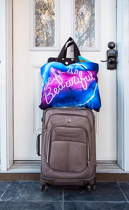 Large Tote with Art by Claire Bull, Blue Dragonfly, Cotton Tote, Lined Bag, Zipper Pocket, 20 x 15 inch Bag, Large Bags