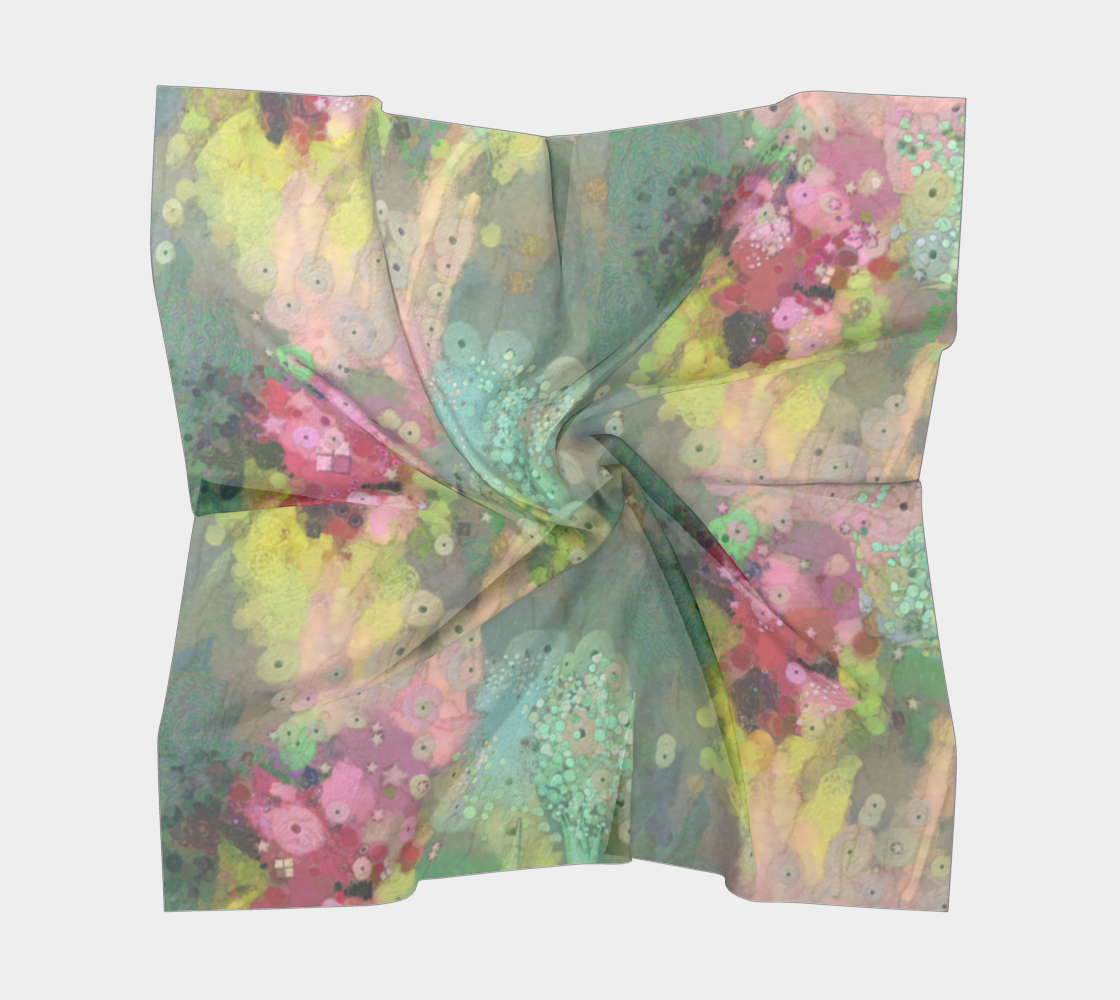 Square Silk Scarf, Summer Neck Scarf, Bandana, Art Scarf, Hair Scarf, Cancer Gift, Strength