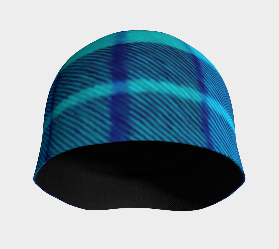 Tartan Blues Impressionist Art Beanie Hat, Soft Hat, Chemo Gift, Cancer Headwear, Chemo Beanie, Alopecia Hat
