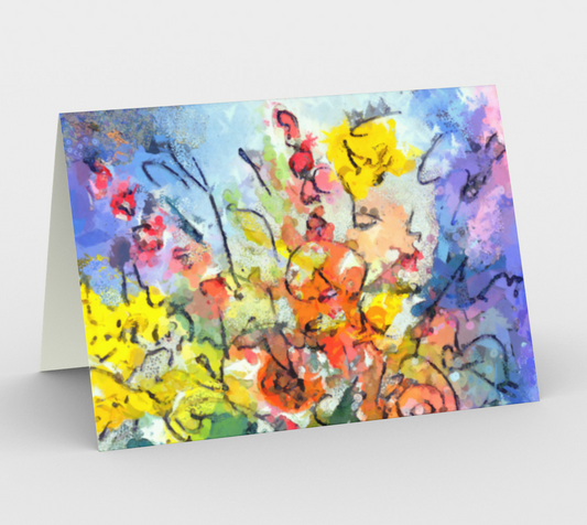 Flower Power - Set of 3 Cards, Abstract Art Cards, Blank Inside, Artist Claire Bull