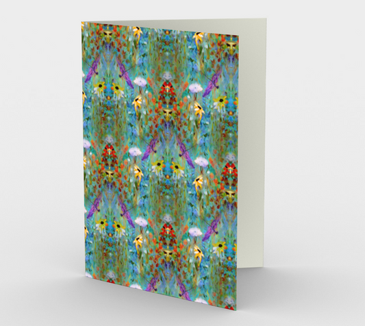Pretty Card Set of 3 Greeting Cards, Colorful Art Cards, Dragonfly Magic pattern
