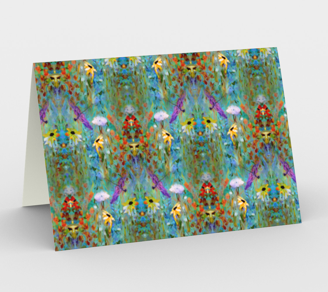 Art Cards, Set of 3, Greeting Cards, Gift Cards, Dragonfly Magic pattern