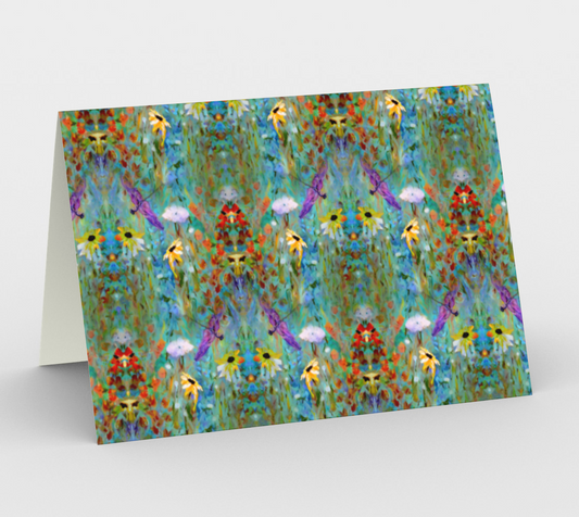 Art Cards, Set of 3, Greeting Cards, Gift Cards, Dragonfly Magic pattern