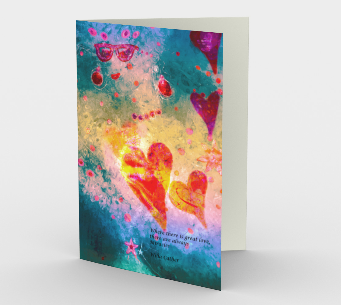 Colorful Card Set with Art by Claire Bull, Famous Quote by Willa Cather, Frameable Greeting Cards