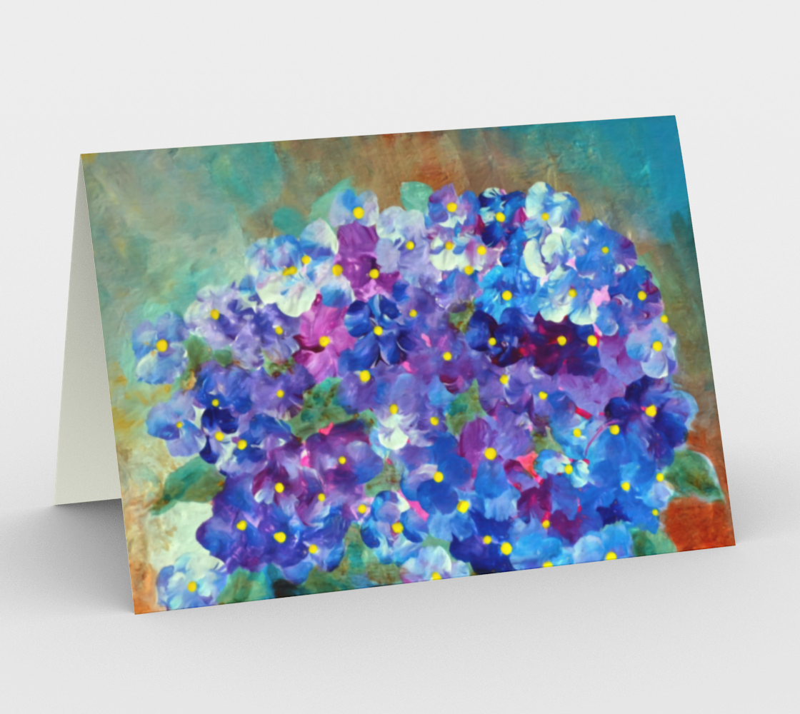 Spring Flowers Art Card Set with Envelopes, Violet Love, Painted Floral Cards, Violets Art by Claire Bull